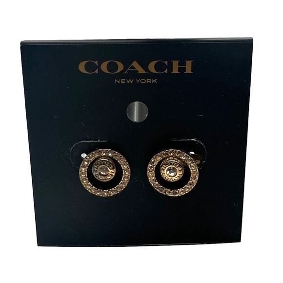 Nwt COACH Open Circle Halo Stud Earrings - Picture 1 of 4